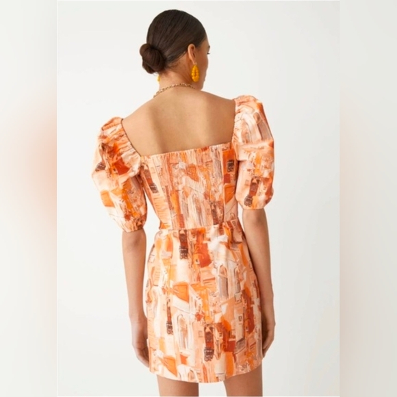 & Other Stories Orange Patterned Midi Dress - Picture 5 of 5